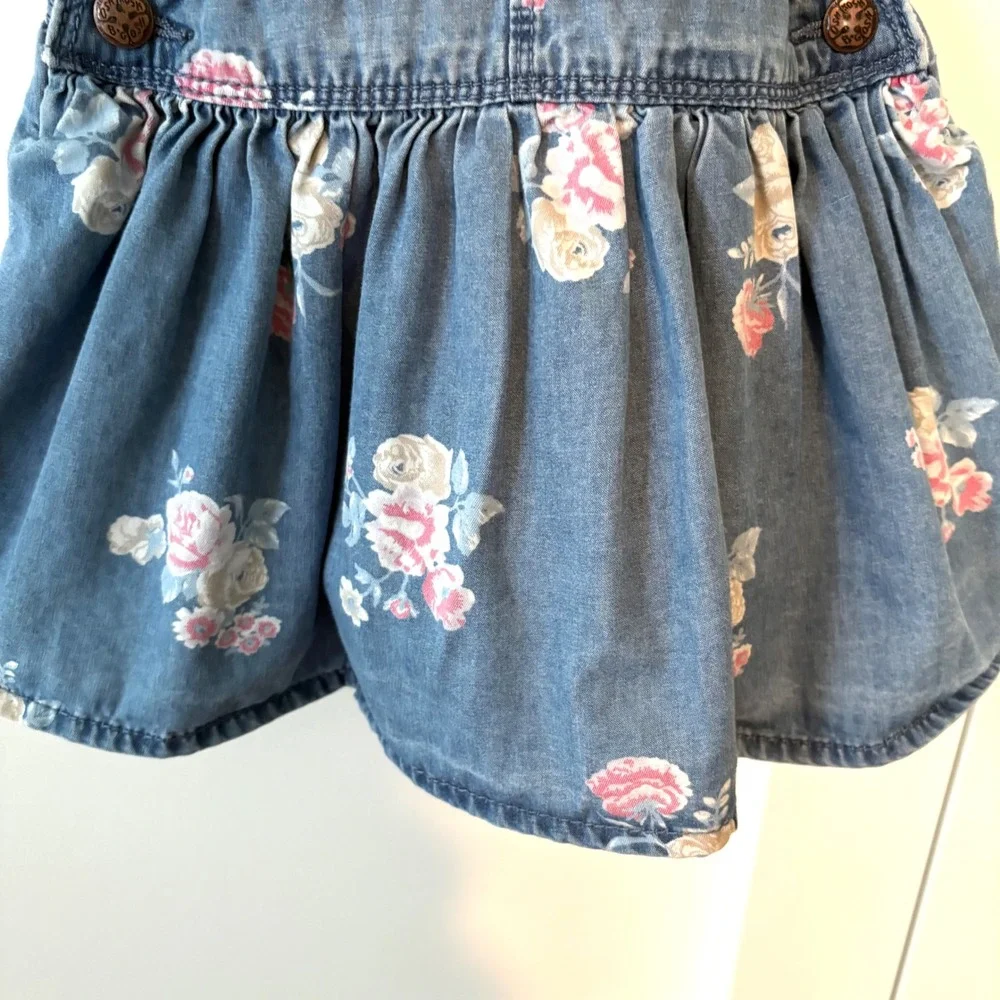 Osh‎ Kosh B'Gosh Girl's Floral Denim Overall Dress in Size 18M